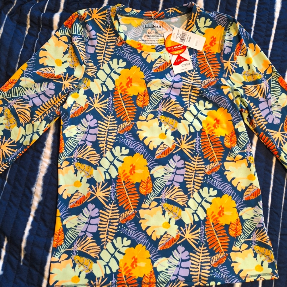 L.L. Bean SunSmart Floral Long Sleeve Shirt